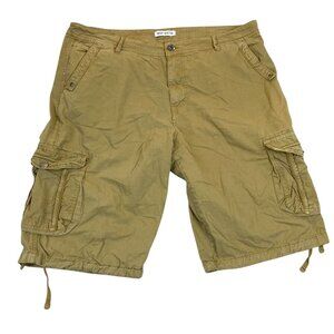 Best South Men's Cargo Shorts Size 38 Khaki Cotton Casual With Drawstring Hem